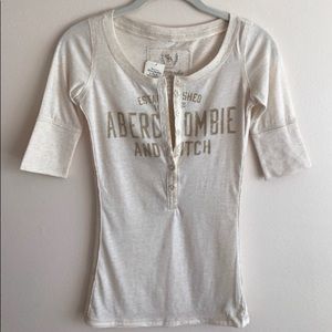Abercrombie 3/4 sleeve button down Henley tshirt